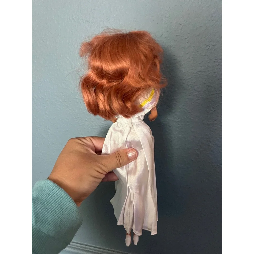 Vintage 1980s Barbie Midge Doll Red Hair Freckles White Gown Purple Earrings